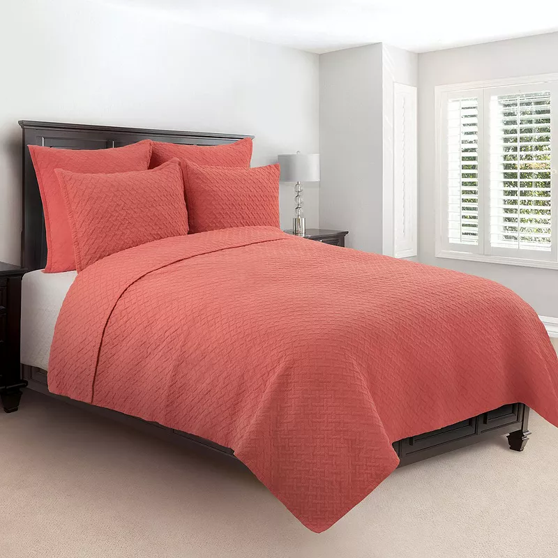 CandF Home Basketweave Quilt Set with Shams