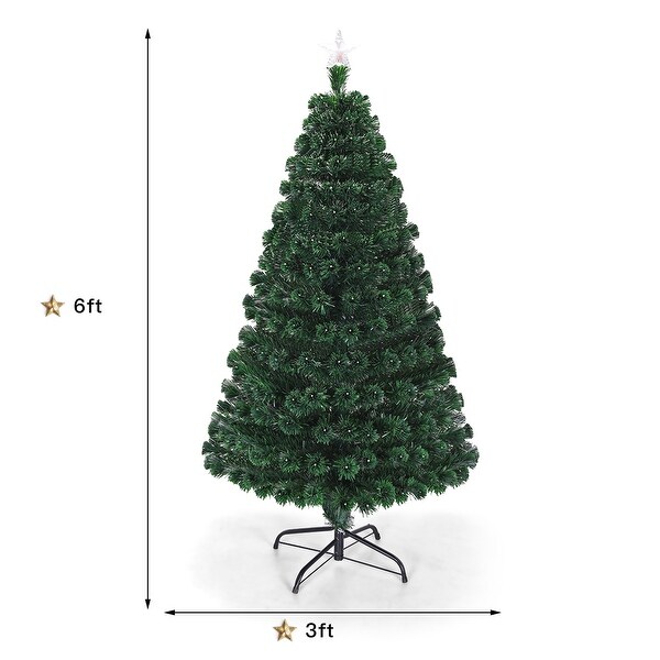 6Foot Multicolor PreLit Christmas Tree with LED Lights and Sturdy Metal Stand