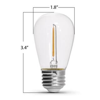 Feit Electric 11-Watt Equivalent S14 String Light LED Light Bulb Warm White 2200K (12-Pack) S14822FILED12