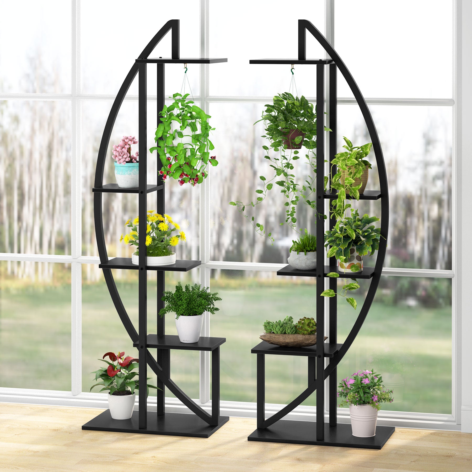 Curved Plant Stand Pack of 2, 5-Tier Flower Display Shelf