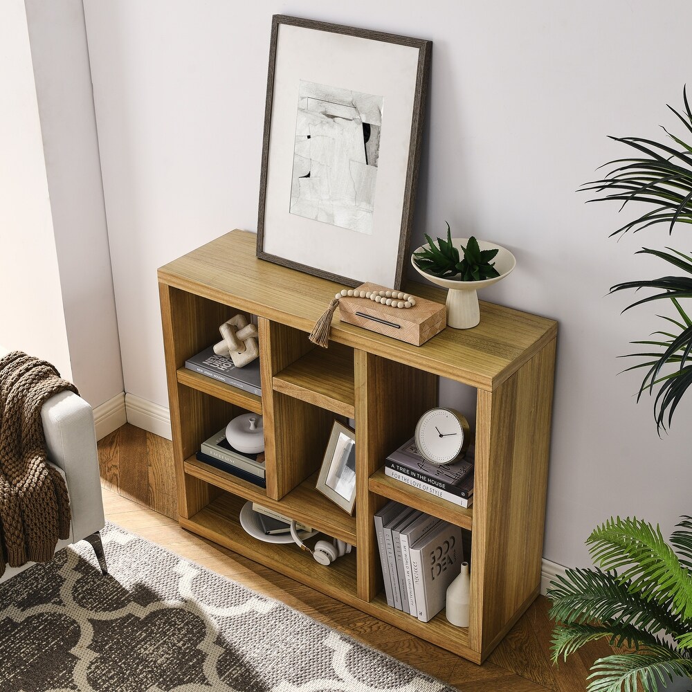 Freestanding Display Storage Cabinet with 7 Cube Storage Spaces