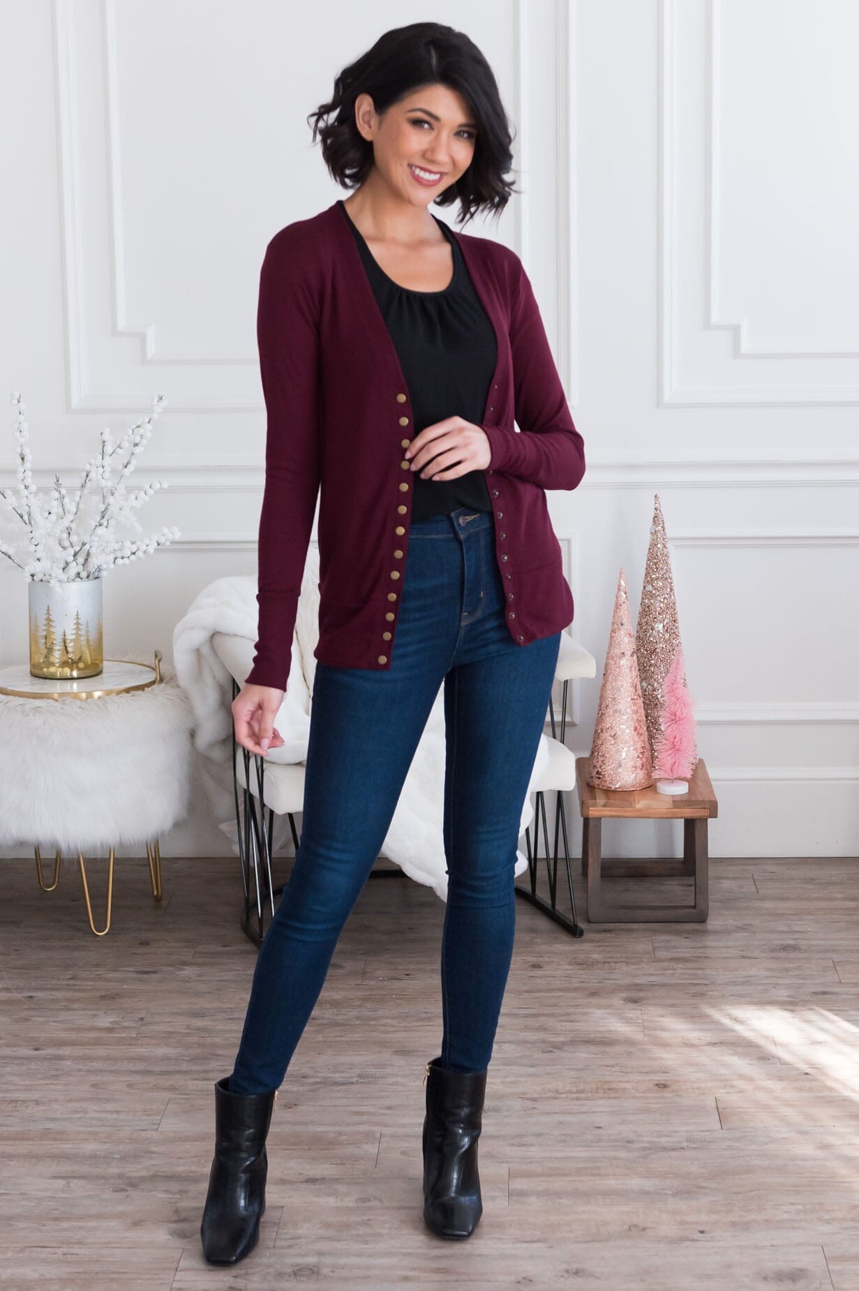 Free Soul Modest Button Cardigan