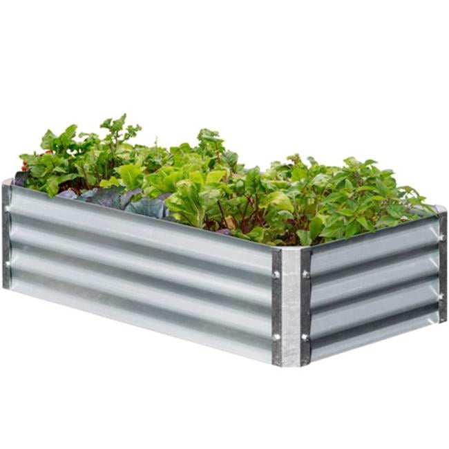 EarthMark MGB-L022 Bajo Series 22 x 40 x 10 in. Rectangle Galvanized Metal Raised Garden Bed