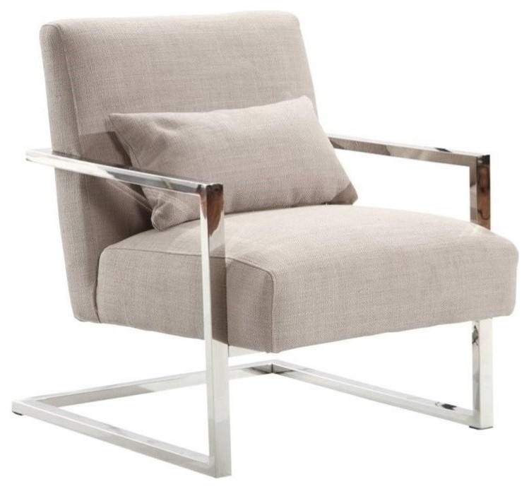 Hawthorne Collections Modern Fabric Upholstered Accent Chair in Gray   Contemporary   Armchairs And Accent Chairs   by Homesquare  Houzz