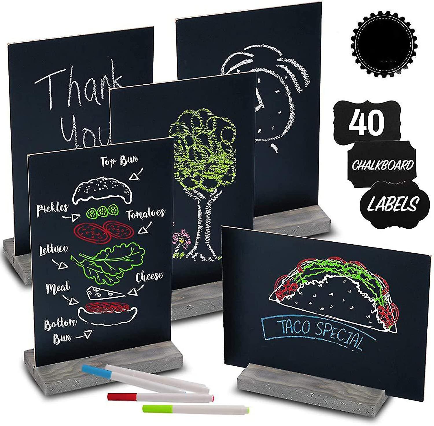 Chalkboard Erasable Message Board Sign Memo Board With Stand Place Card Double Sided