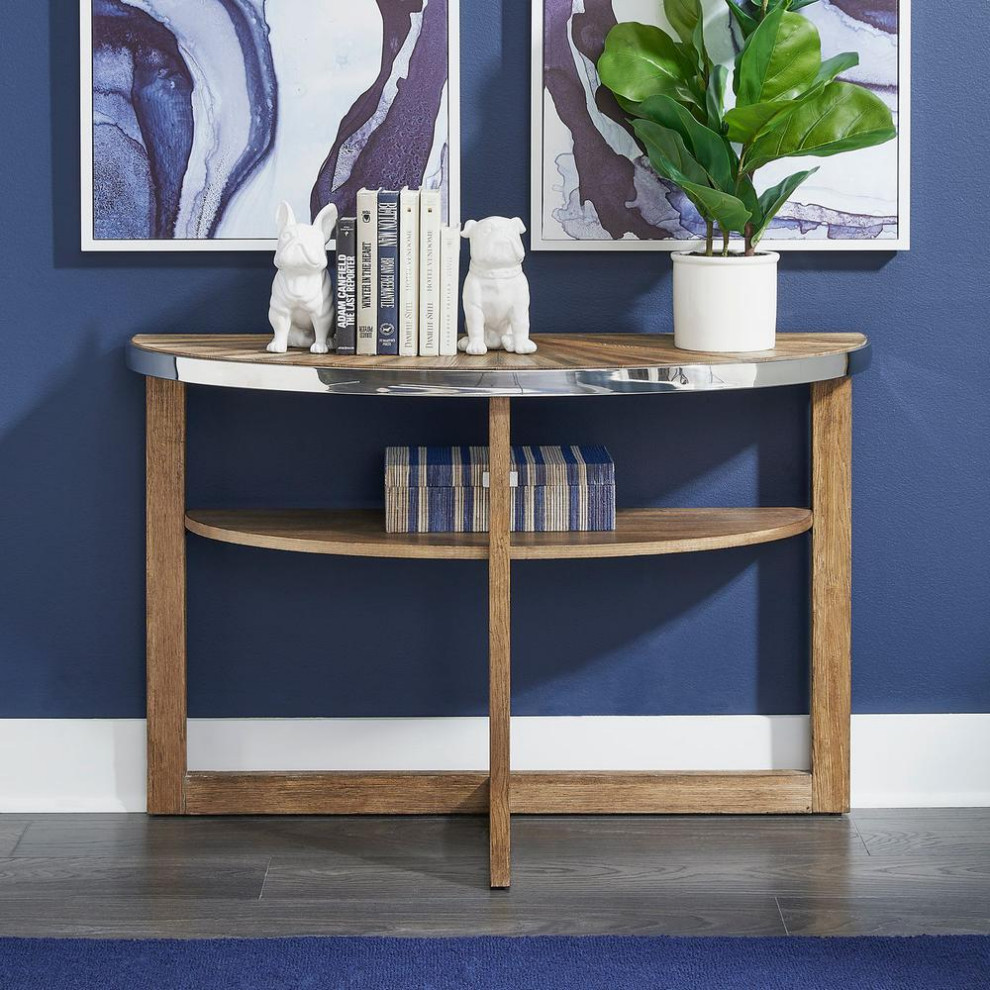 Omega demilune sofa table   Contemporary   Accent Chests And Cabinets   by BisonOffice  Houzz