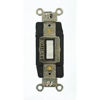 Leviton 20 Amp Industrial Grade Heavy Duty Single-Pole Double-Throw Center-Off Momentary Contact Toggle Switch White 1257-W