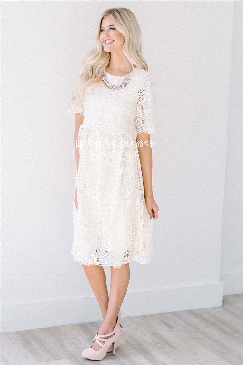 Love At First Sight Cream Lace Dress