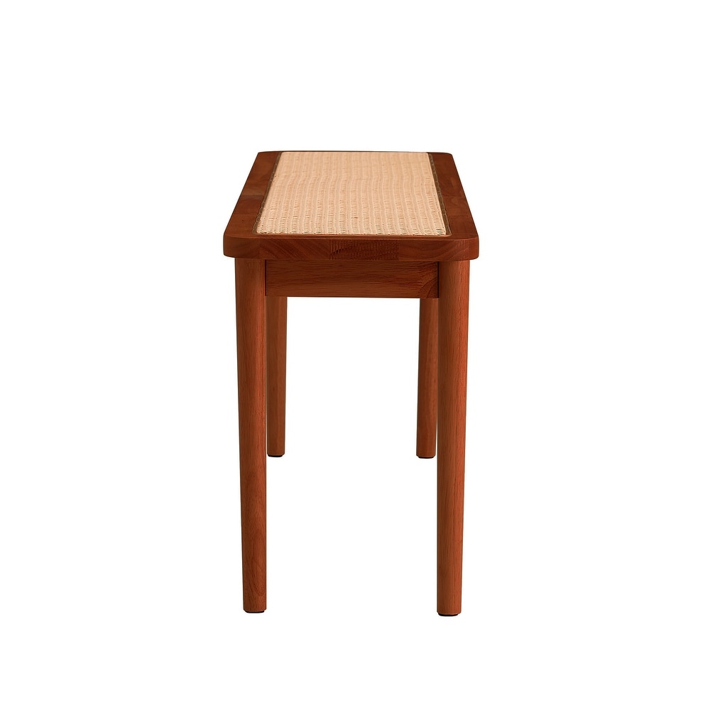 Walnut colored solid wood bench  restaurant dining chair