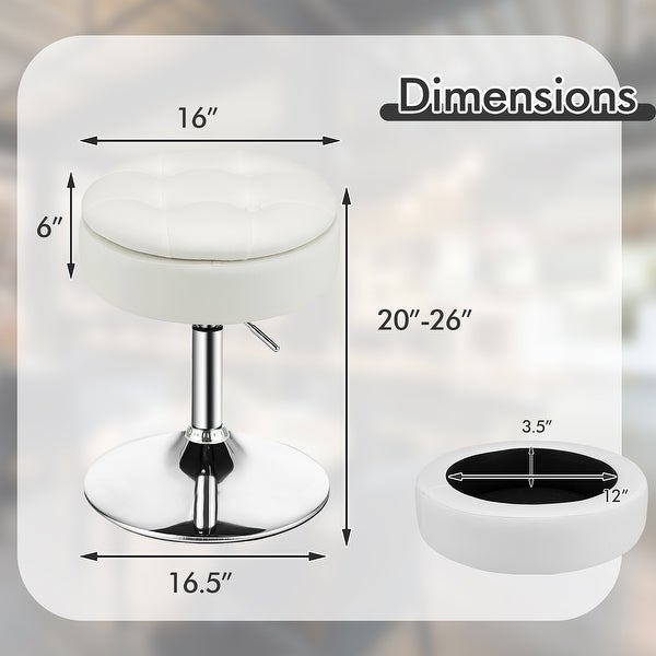 Costway Set of 4 Adjustable?Vanity Stool 360° Swivel Storage Makeup - See Details