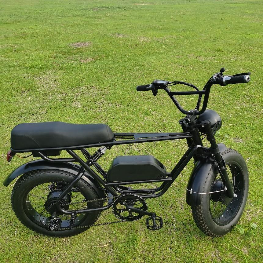 AITAIER new retro vintage super Electric Hybrid Bike 73 fat tire 20 inch 1500W ebike 48V 23Ah long range e bike