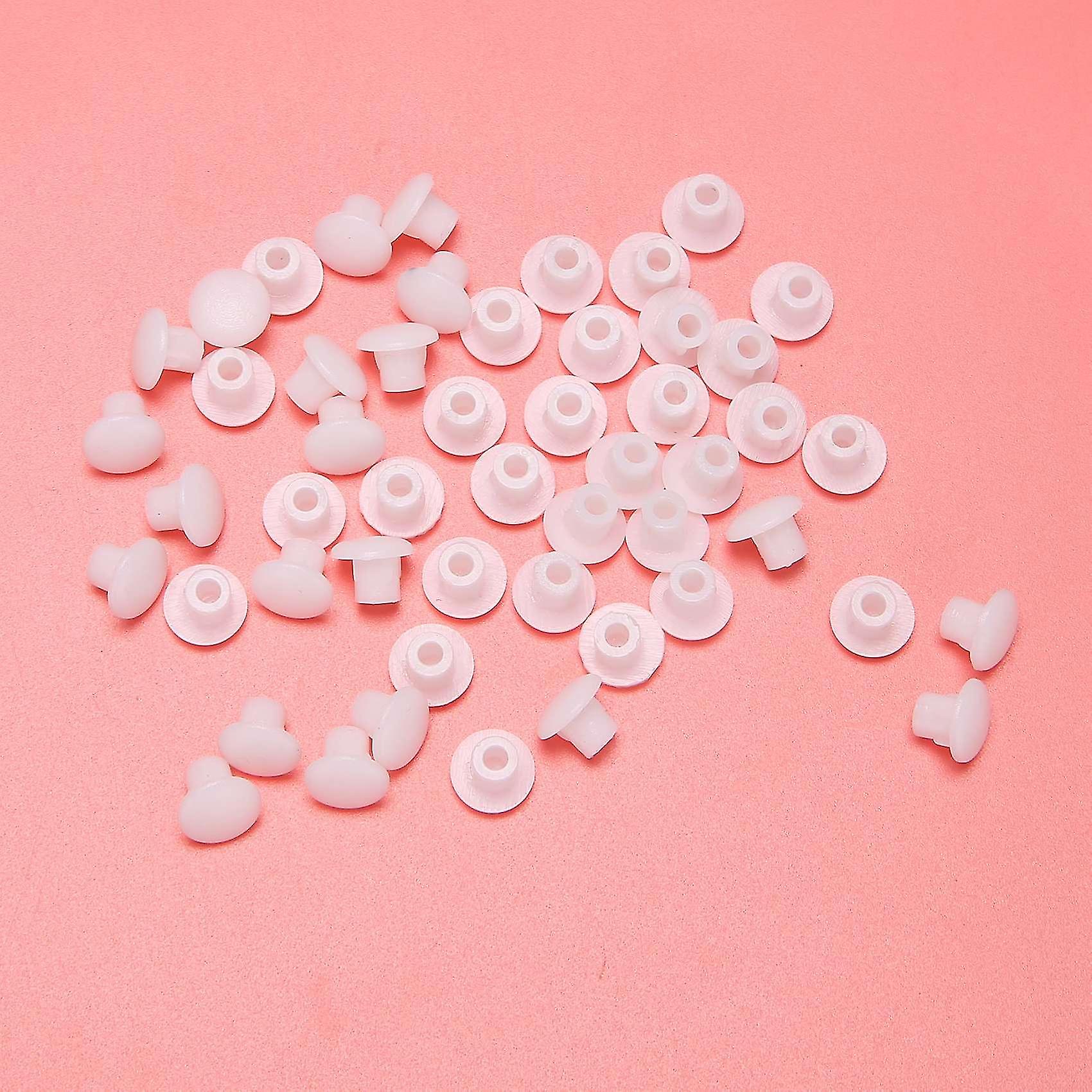 Plastic Round Cover Screw Cap Lid White 50pcs For 5mm Dia Hole