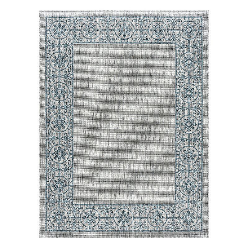 KHL Rugs Veranda Varrock Medallion Framed Indoor Outdoor Rug