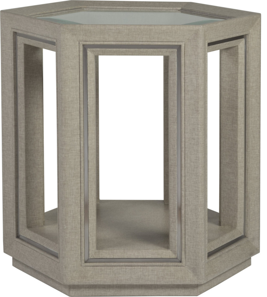 Zeitgeist Linen Hexagonal End Table   Transitional   Side Tables And End Tables   by HedgeApple  Houzz