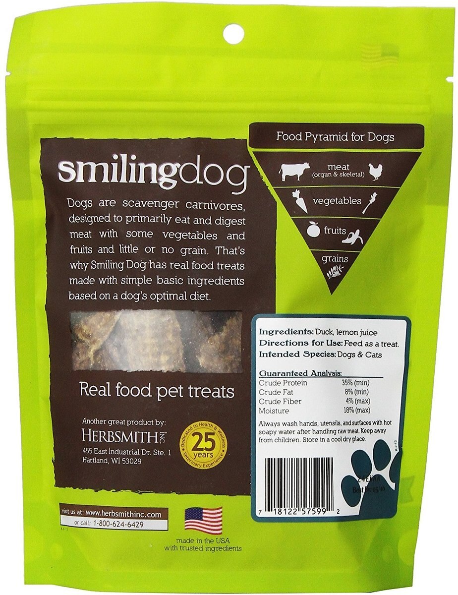 Herbsmith Smiling Dog Duck Dry-Roasted Dog Treats