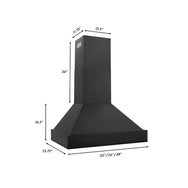 ZLINE Vent Black Stainless Steel Wall-mounted Range Hood