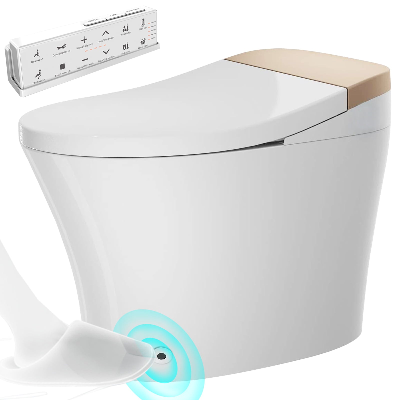 COSVALVE Intelligent Smart Toilet Auto Flush Heated Seat with Integrated Multi Function Remote Control