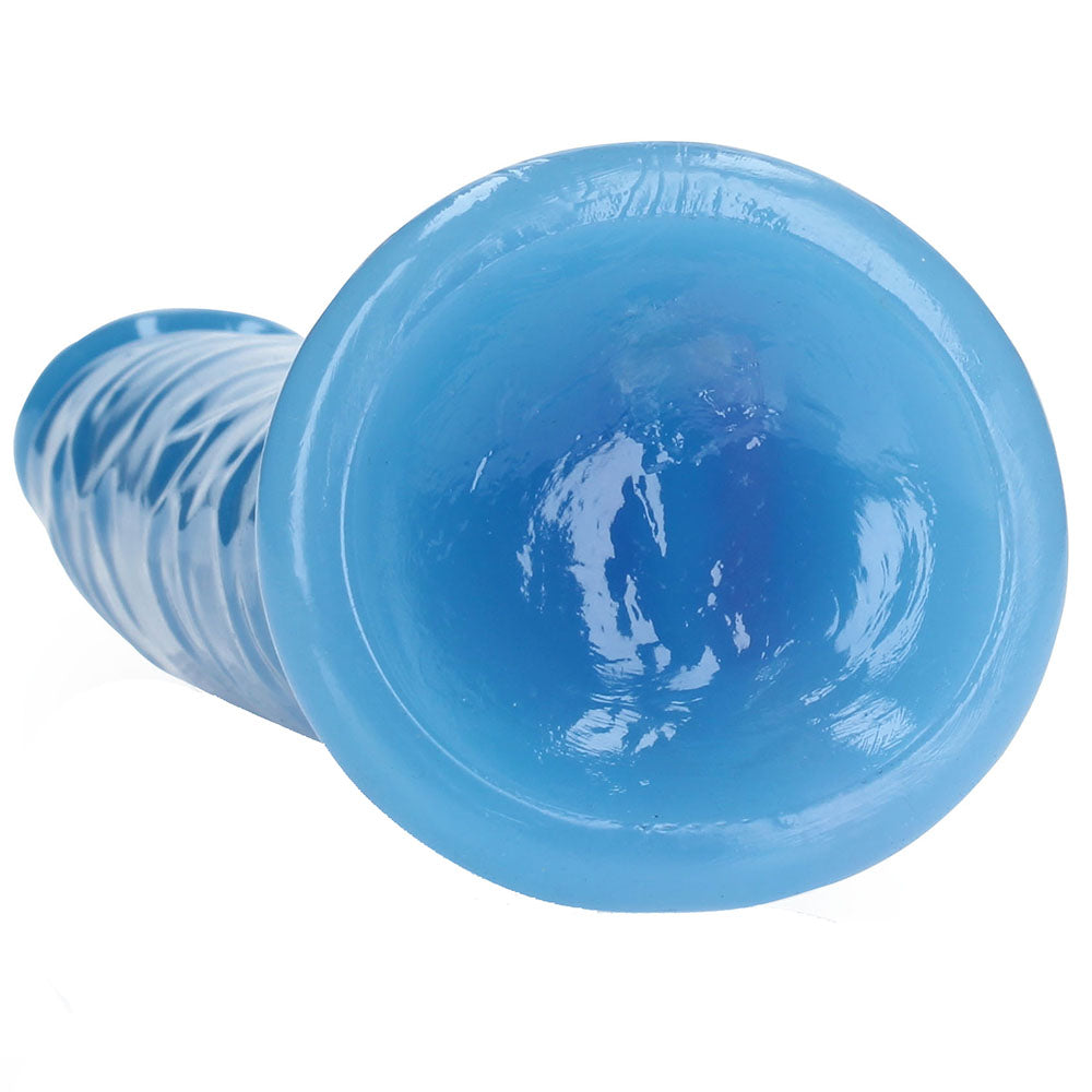 RealRock Glow In The Dark 9 Inch Slim Dildo in Blue