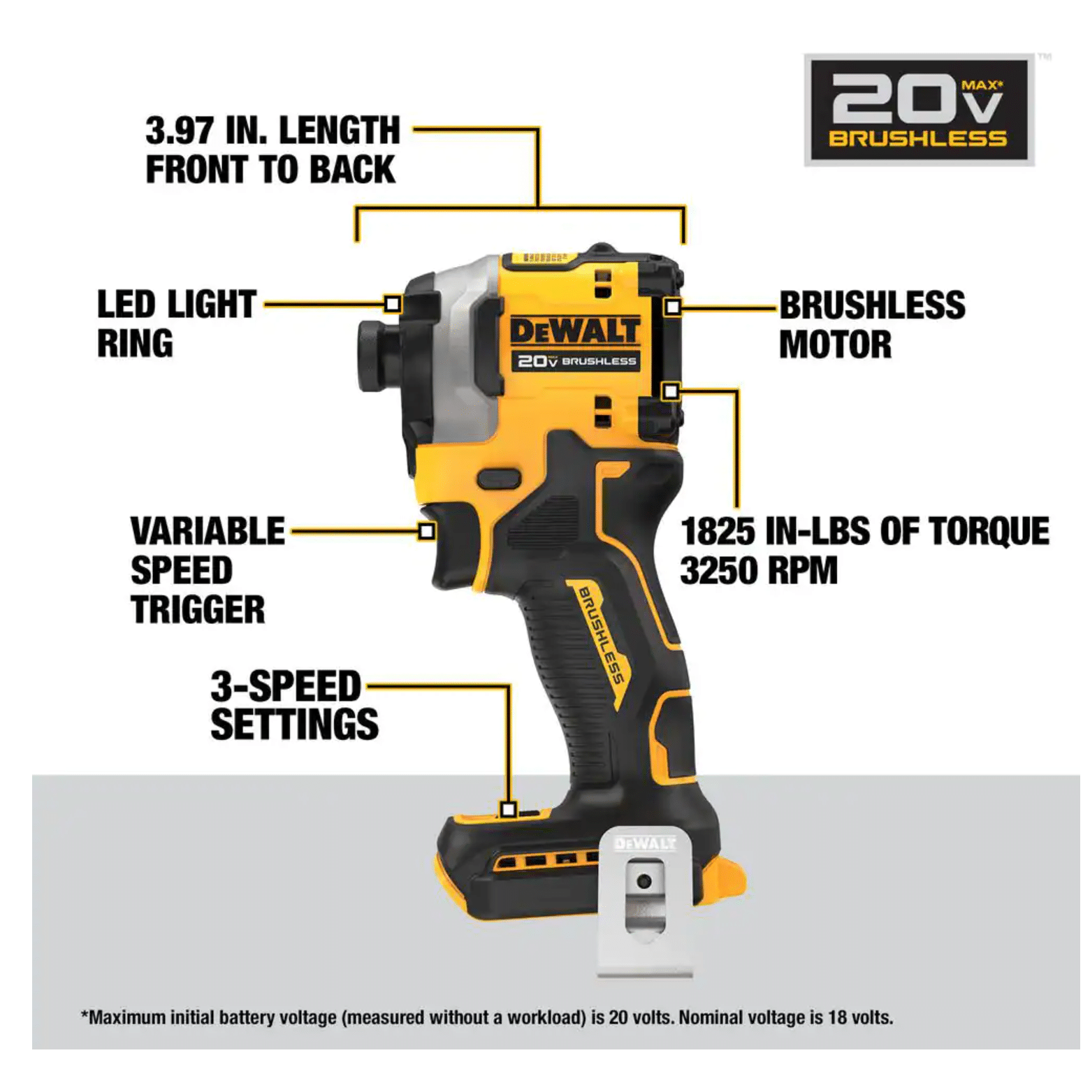 Dewalt 20v Max Lithium-Ion Brushless Cordless Combo Kit (2-Tool) with Two 1.7 Ahr Batteries， Charger and Bag (DCK254E2)