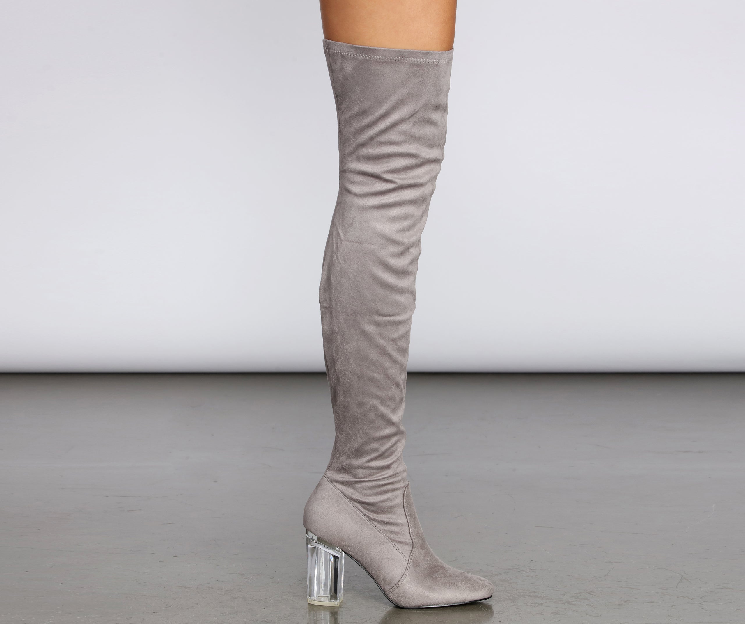 Clearly Into You Thigh High Boots