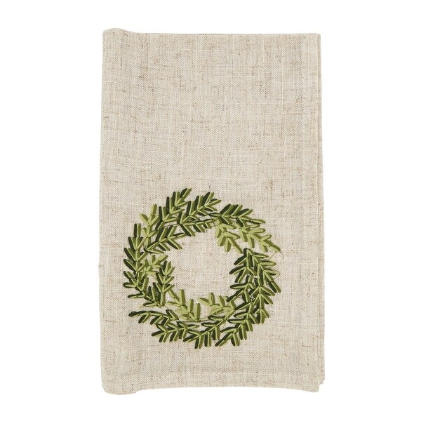 Holiday Wreath Embroidered Napkin (Set of 4)