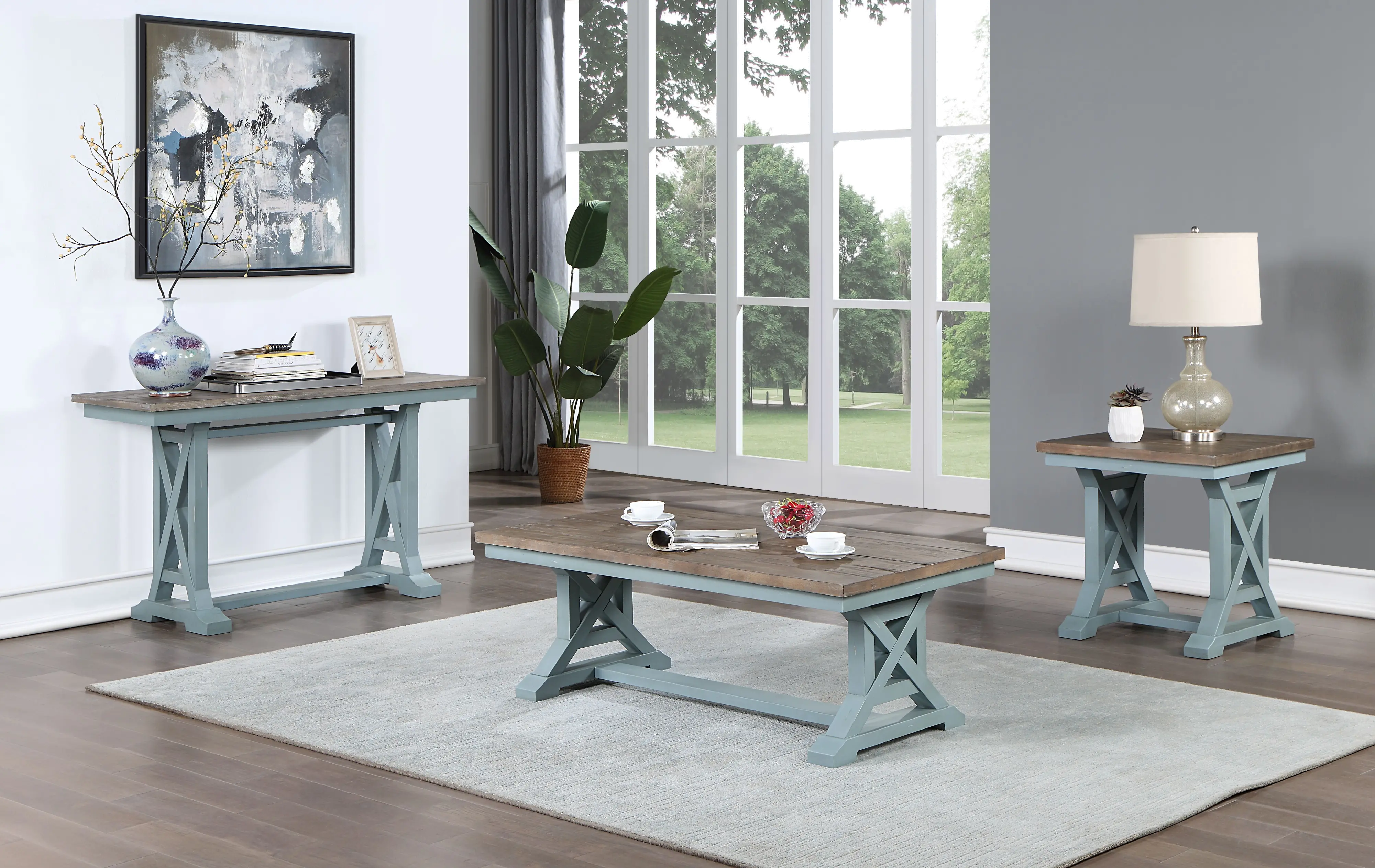 Bar Harbor Blue Console Table