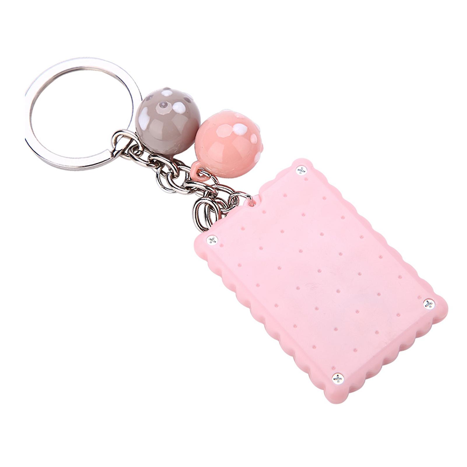 Mini Portable Cute Cookies Style Key Chain Calculator Candy Color Pocket Calculator (pink)