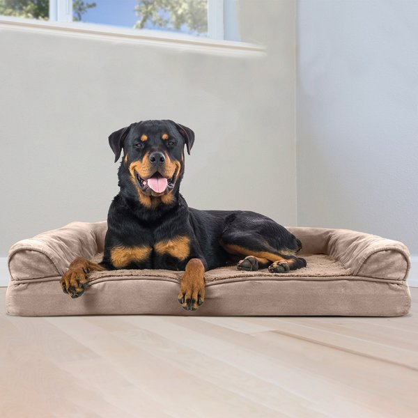 FurHaven Plush and Suede Orthopedic Sofa Cat and Dog Bed