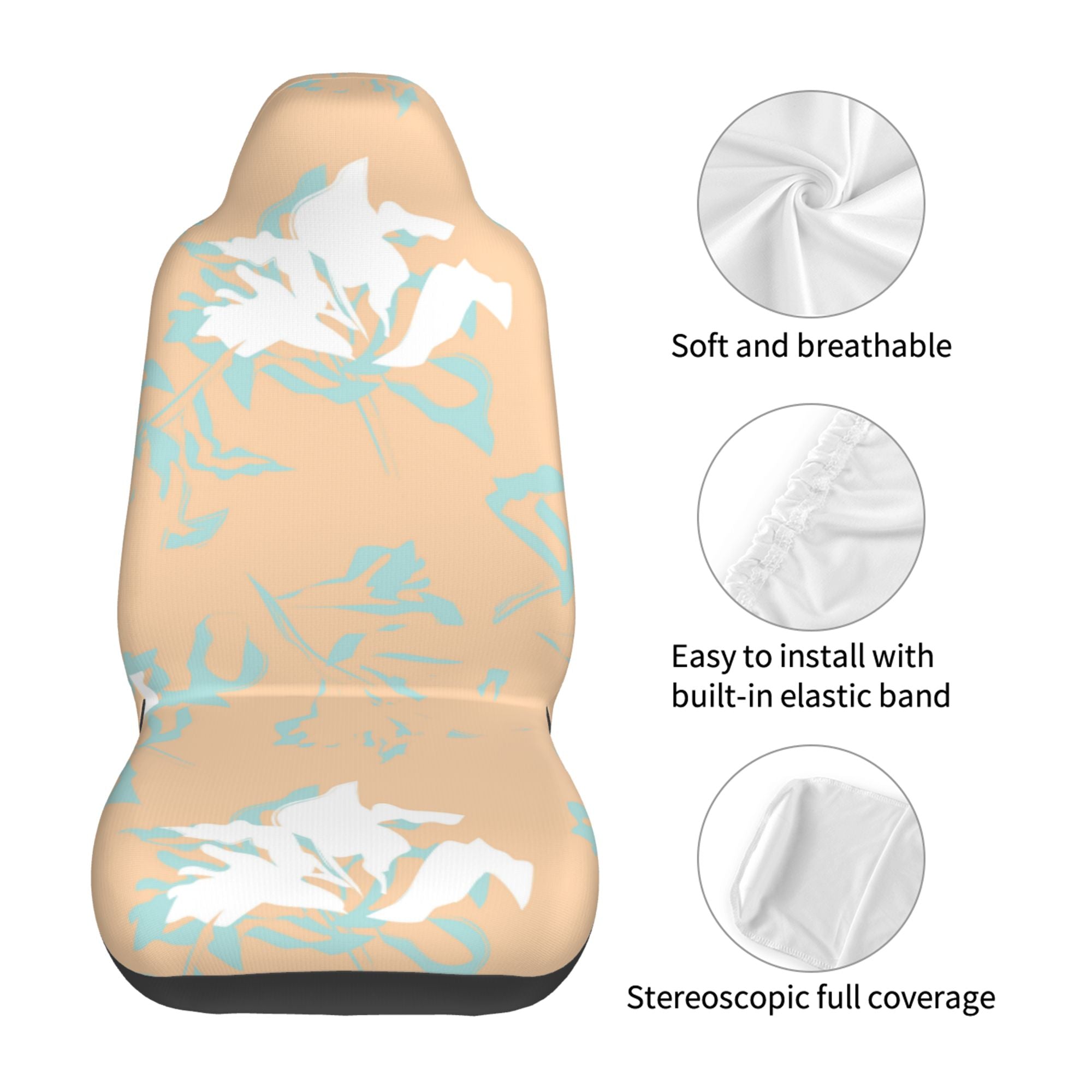 ZICANCN Car Seat Cover Pastel Floral Textures Car Front Seat Covers Protectors ， Automotive Seat Covers for Cars Trucks Suv