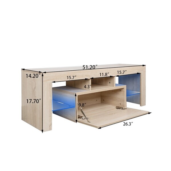 Entertainment Center Stand with LED Lights and Storage Cabinet