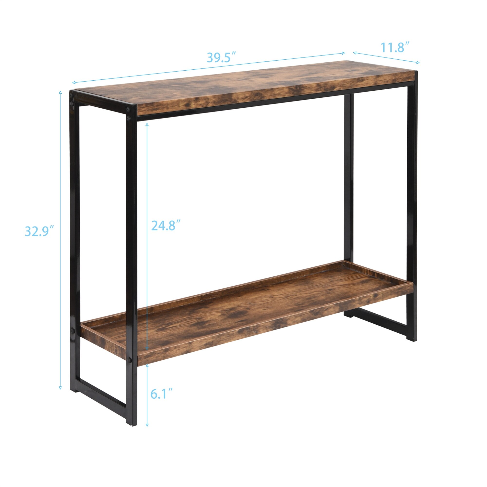 2-tier Console Table with Metal Frame