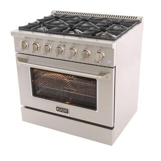 Kucht 36 in. 5.2 cu. ft. Dual Fuel Range with Gas Stove and Electric Oven with Convection Oven in Stainless Steel KDF362-S