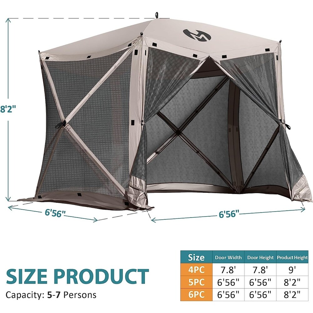 Exacme Portable Gazebo Pop up Tent for Camping  Outdoor Four Sides Pop up Clam Screen Tent with Canopy Shelter  1024 5PC