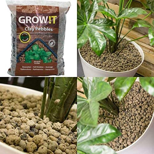 GROW!T GMC25L Hydroponic 100% Natural Clay Pebbles， .90 Cubic Feet/25 Liter Bag