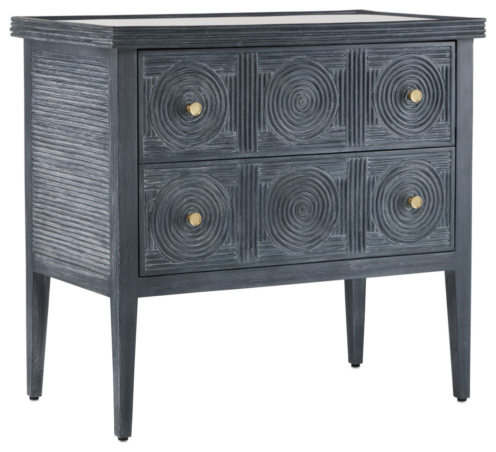 Santos Vintage Navy Chest   Farmhouse   Accent Chests And Cabinets   by Currey  ampCompany  Inc.  Houzz