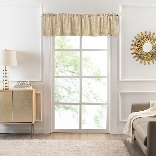 Kate Aurora Lux Living Rod Pocket Pleated Chenille Window Valance