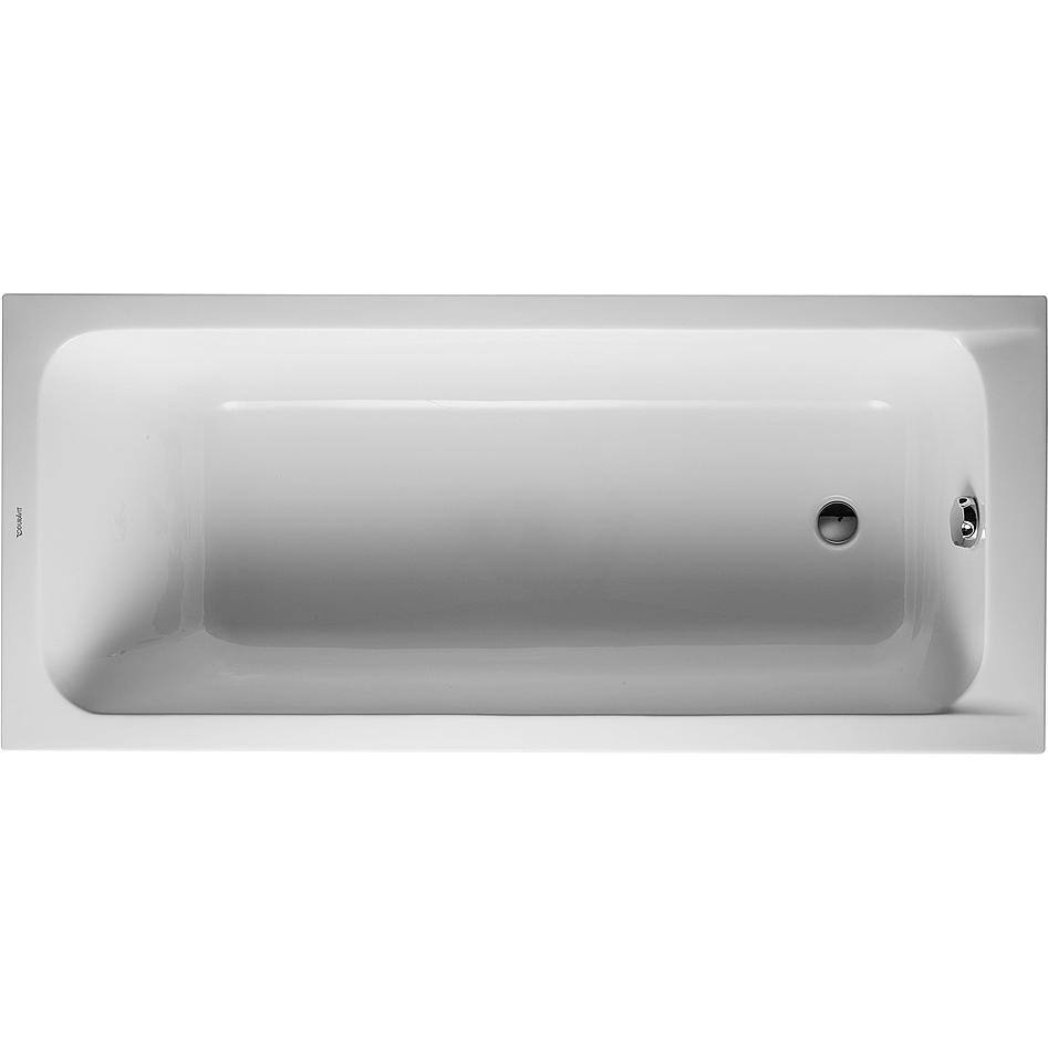 Duravit D-Code 63 in. Acrylic Rectangular Drop-In Non-Whirlpool Bathtub in White 700096000000090