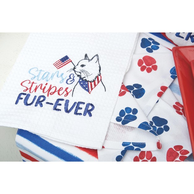 C amp f Home Stars amp Stripes Cat 4th Of July Cotton Kitchen Towel