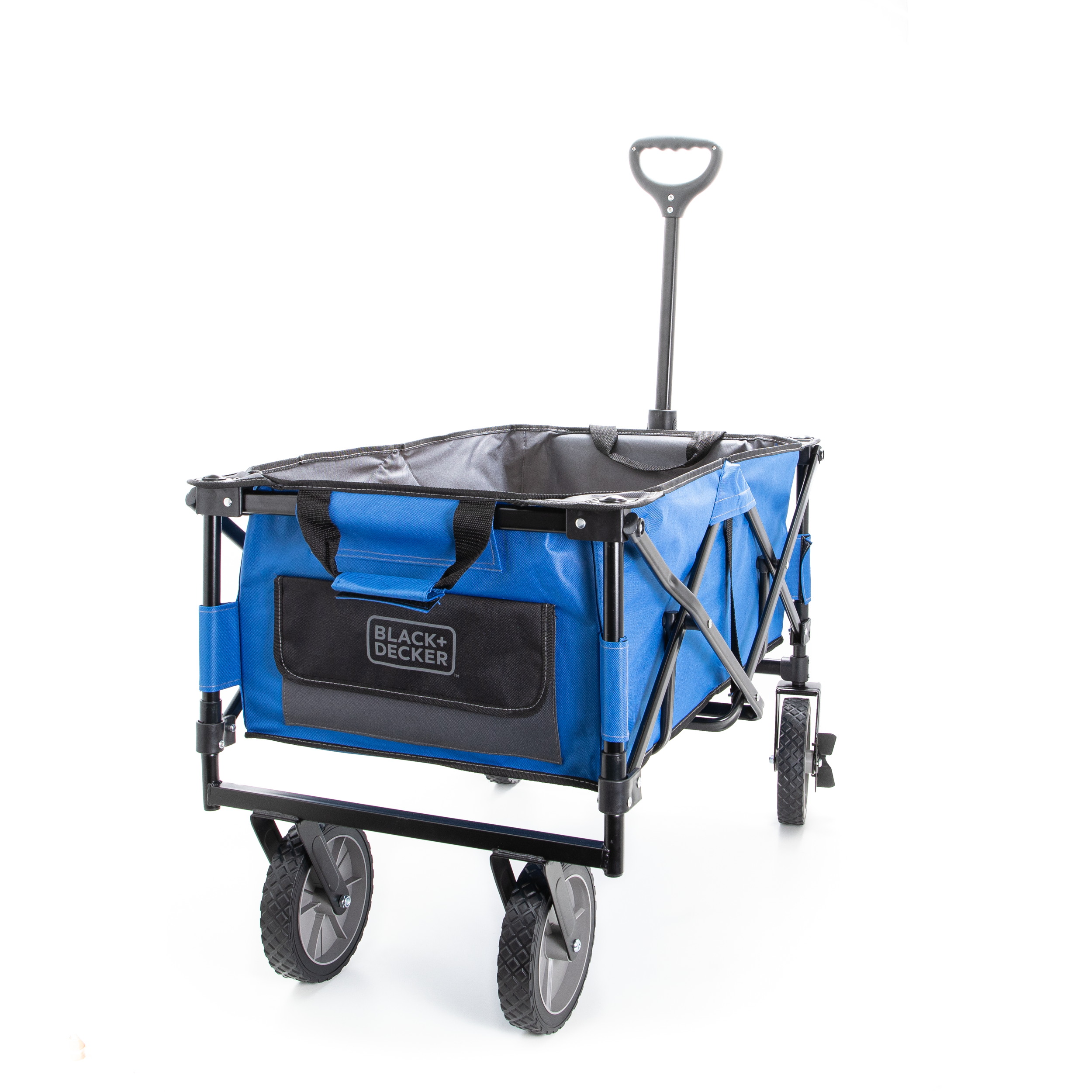 Collapsible Storage Cart, Folding Utility Wagon, Holds up to 176 lbs., Blue