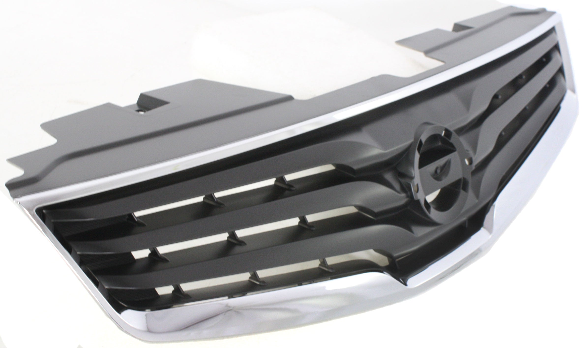 Grille Assembly Compatible With 2010-2012 Nissan Sentra Chrome Shell with Painted Dark Gray Insert