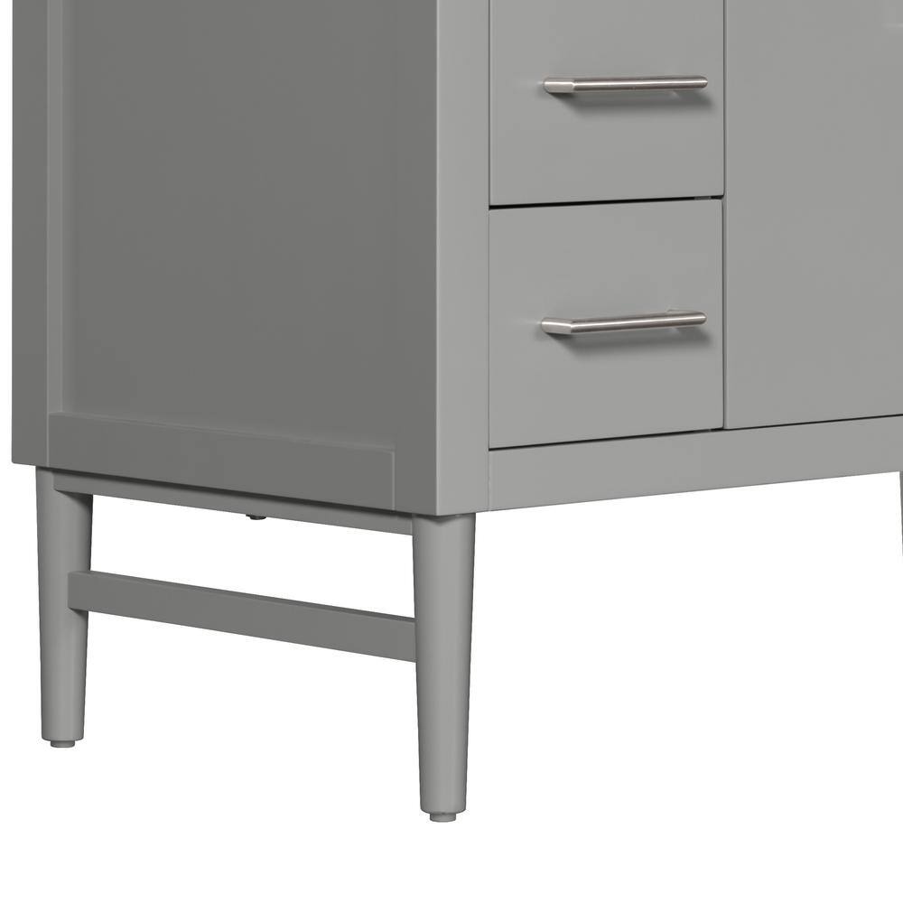 Home Decorators Collection NOVA 43 in. W x 22. D x 35. H Vanity in Storm Grey with Engineered Solid Surface Vanity Top 21038-VS43EW-ST