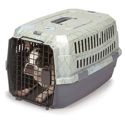 TRAVEL DOG CARRY CRATE Small Plastic Secure Pet Carrier for Airline Car Home (Medium)