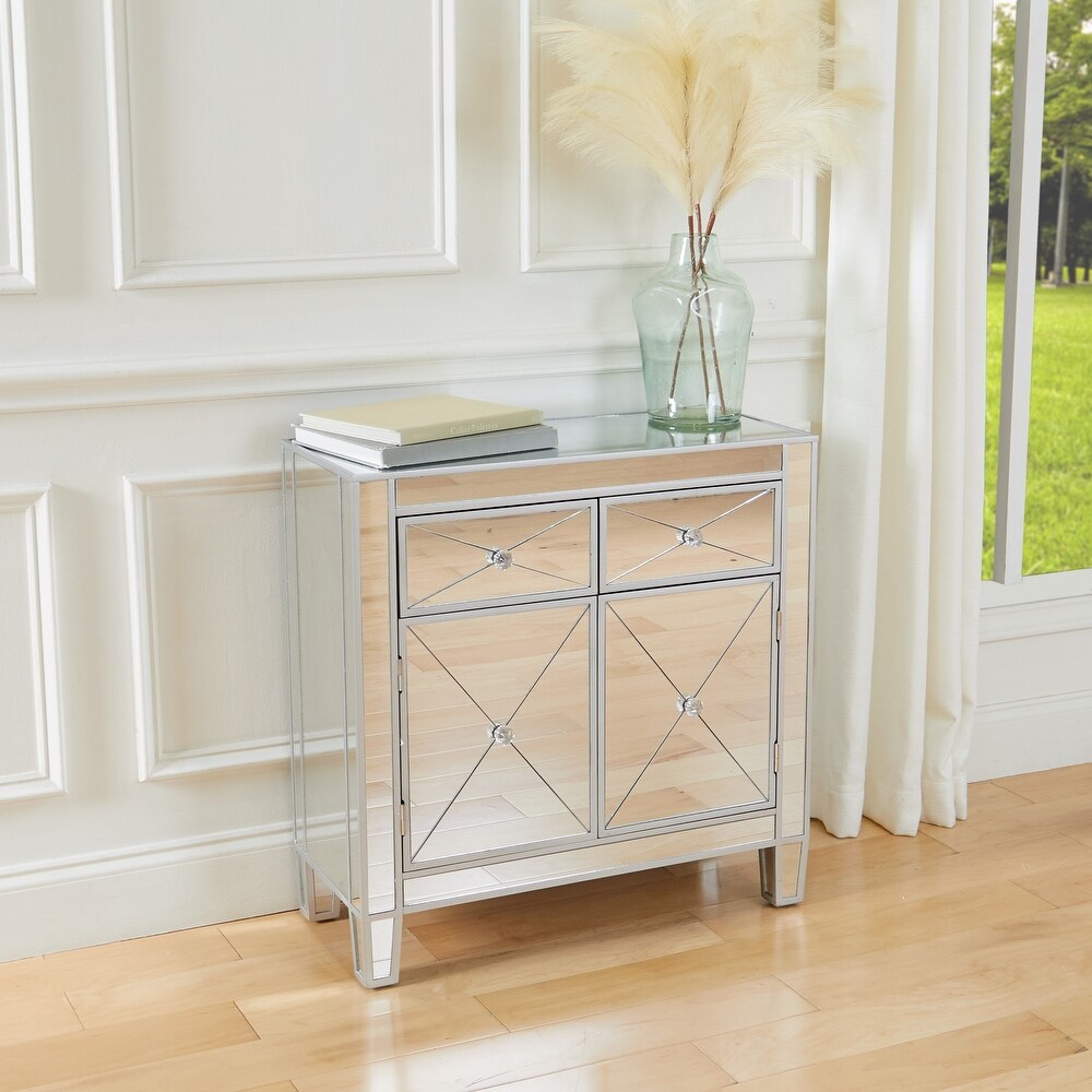 SEI Furniture Dalton 2 Door Mirrored Accent Cabinet