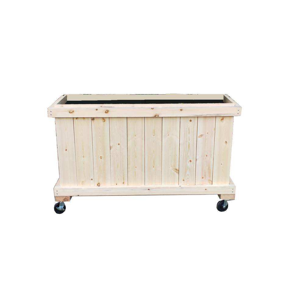 Ejoy 45 in. x 25 in. x 14 in. Solid Wood Mobile Planter Barrier WoodPlanter_45x25x14