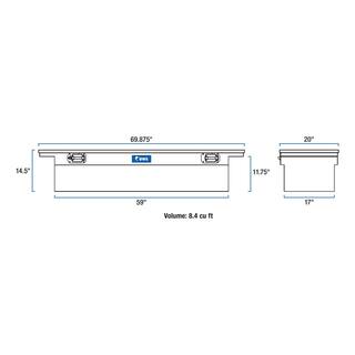 UWS 69 in. Gloss Black Aluminum Crossover Truck Tool Box with Pull Handles (Heavy Packaging) EC10492