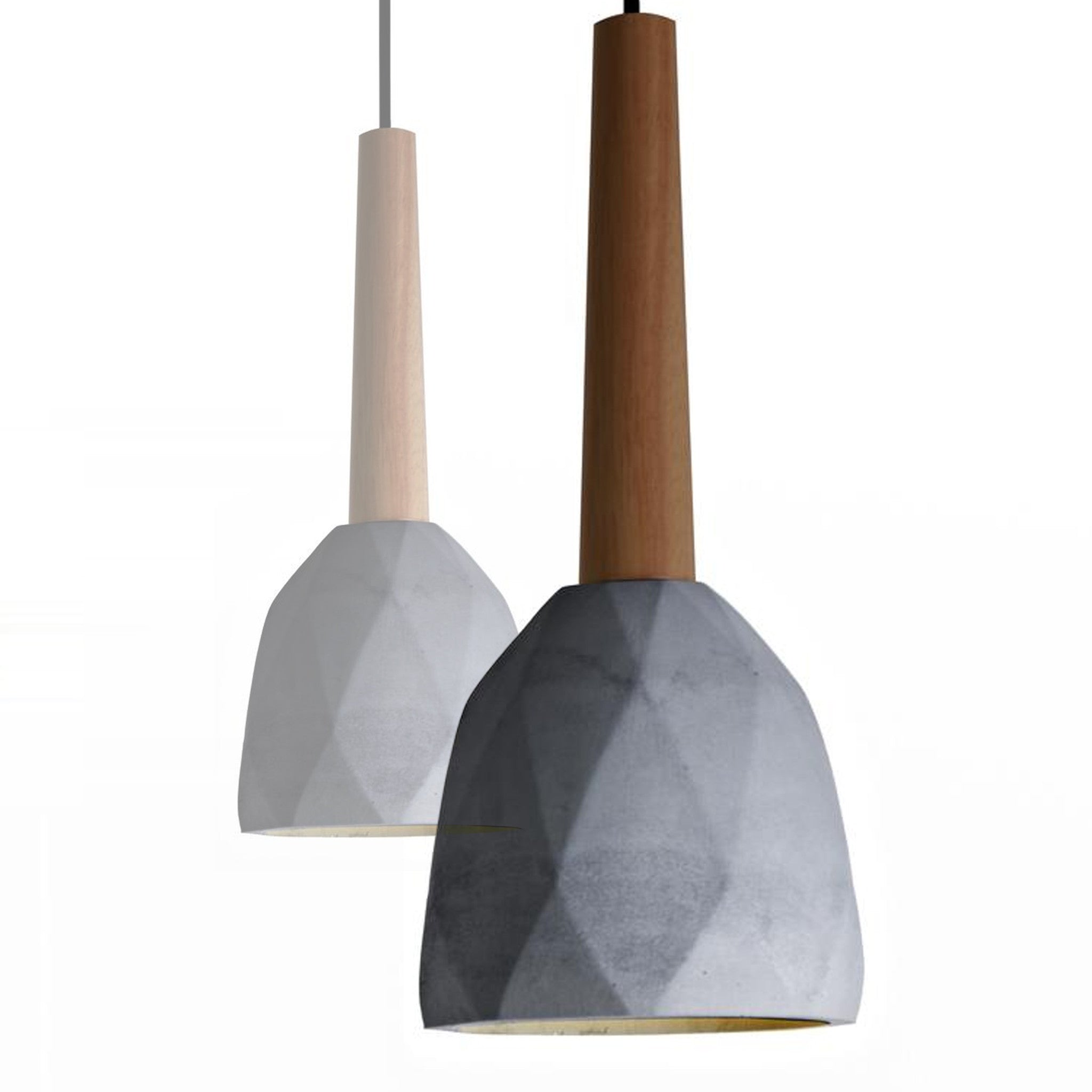 Convex Concrete And Wood  Lamp Large Bpmt11-W-Xl