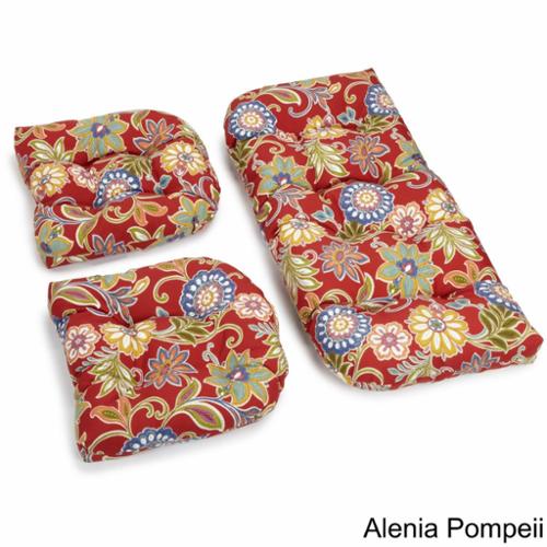 Blazing Needles  3-Piece All-Weather Settee Cushion Set (Set of 3) Alenia Pompeii