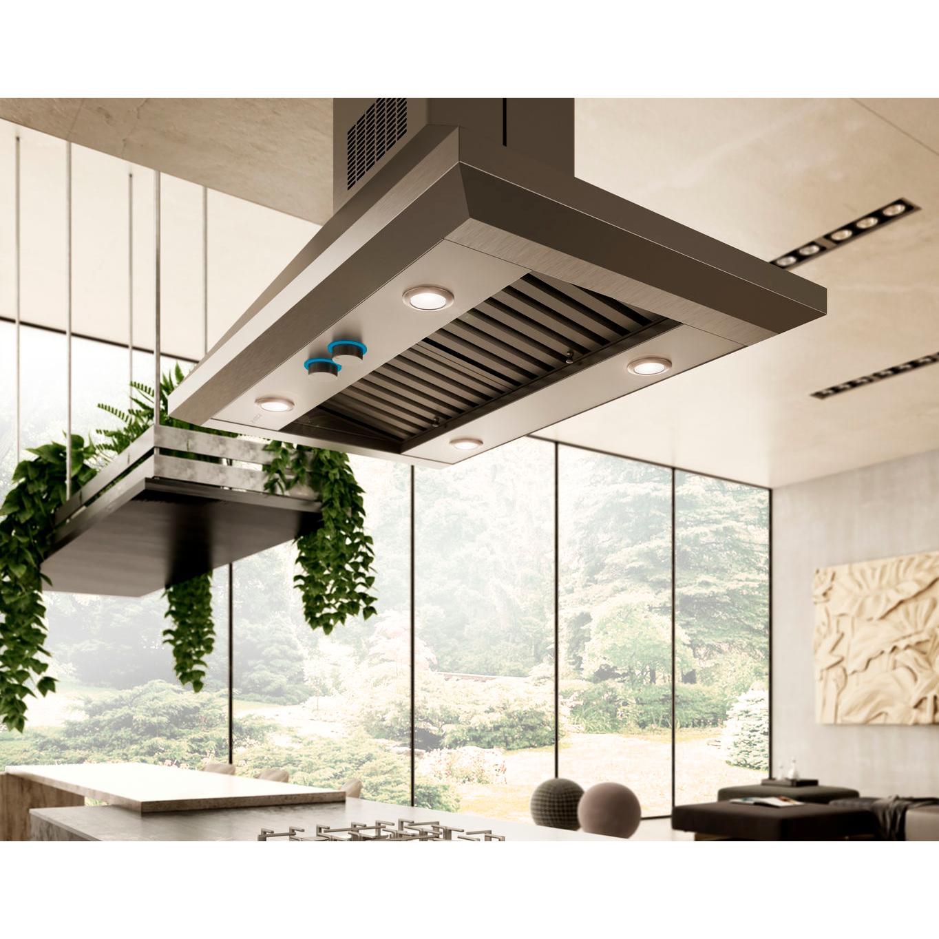 Elica 36-inch Leone Island Ceiling Mount Range Hood ELI136S2