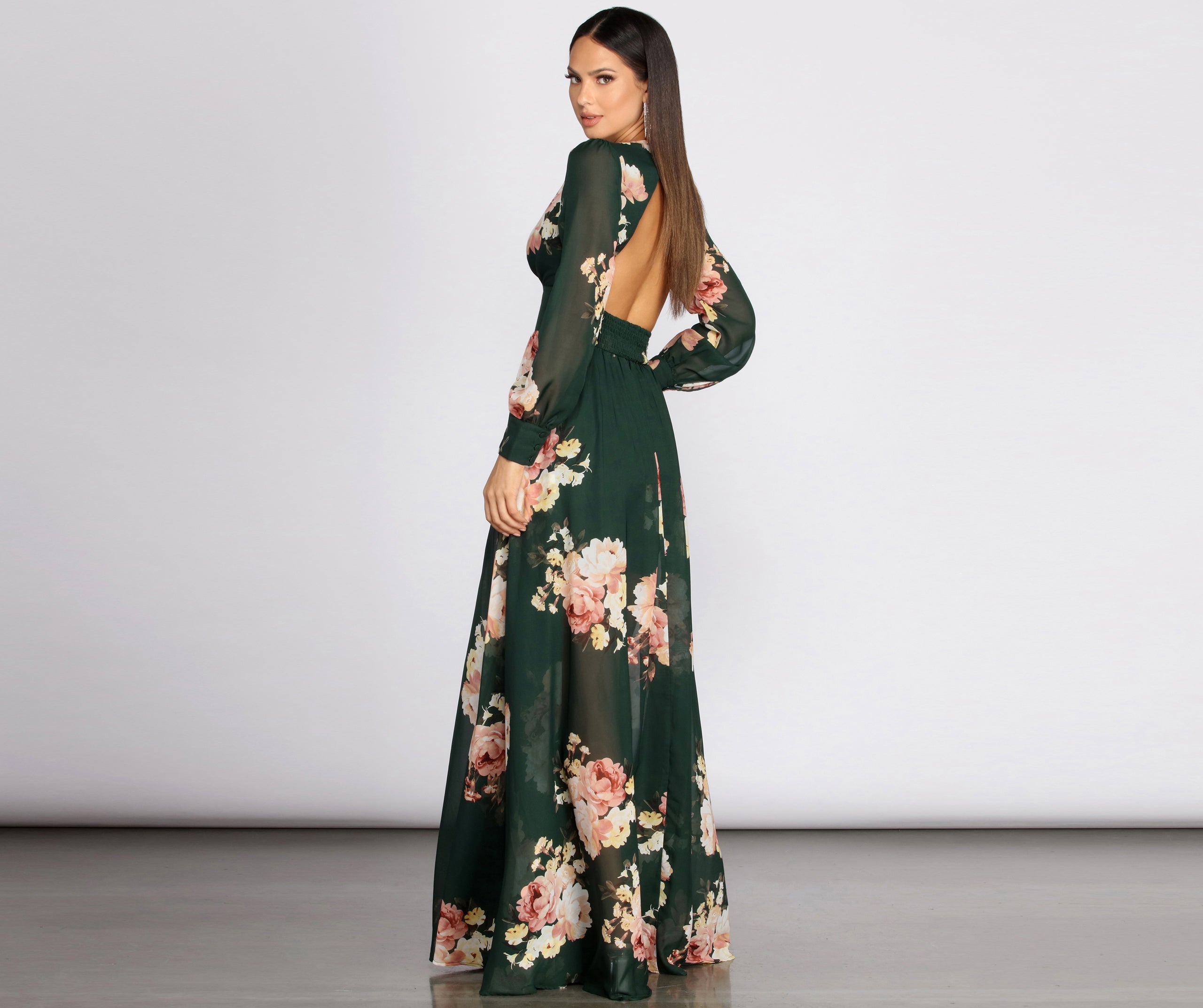 Irina Floral Chiffon A-Line Dress