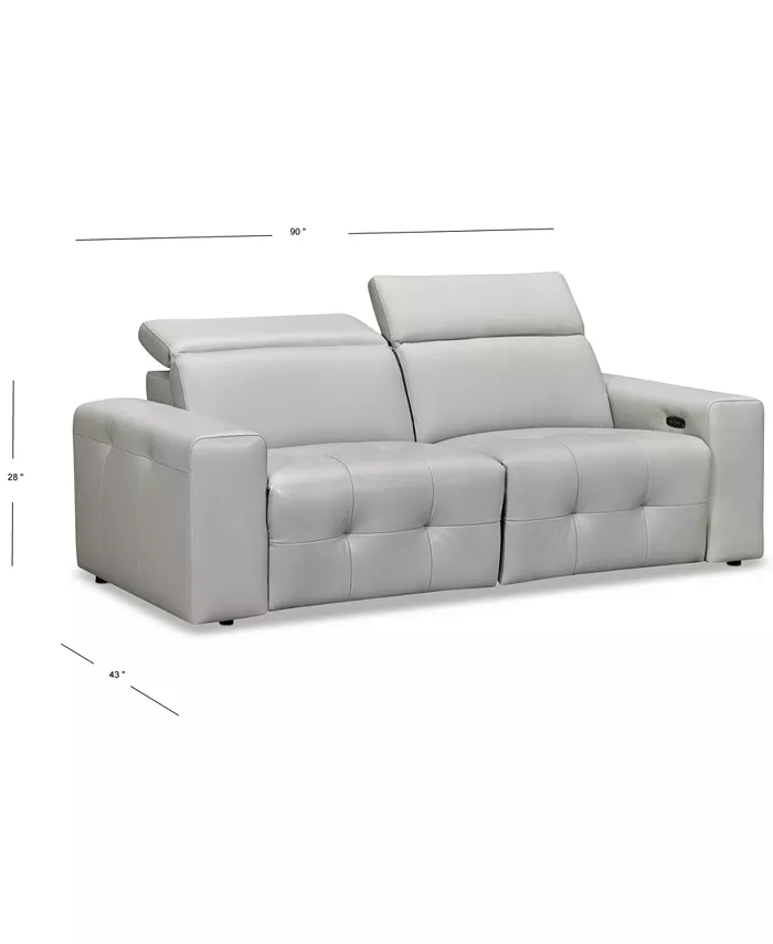 Furniture CLOSEOUT! Haigan 2-Pc. Leather Sectional Sofa with 2 Power Recliners